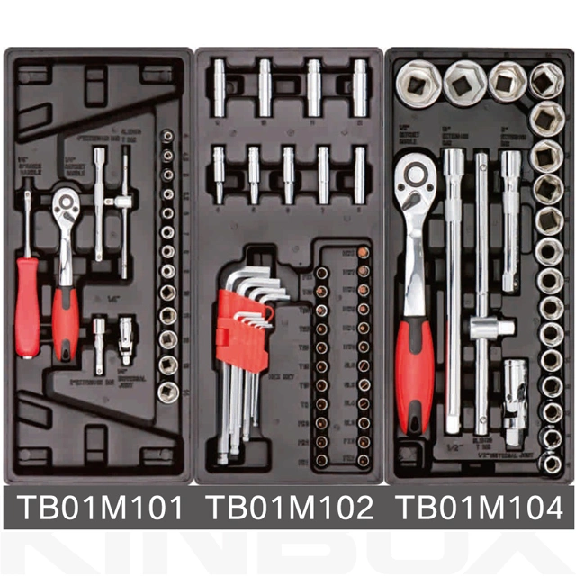 Kinbox Workshop Garage Mechanic Toolbox Storage with 138 PCS Tools
